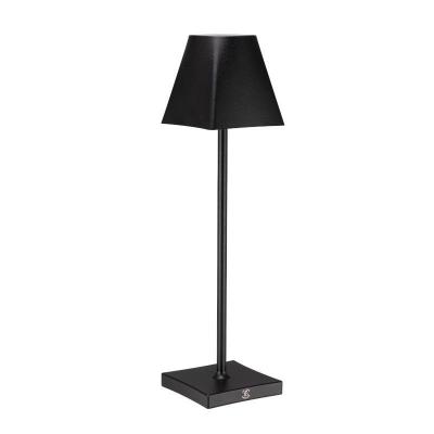 Lampe de table sans fil en aluminium noir
